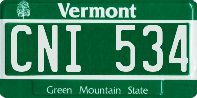 VT license plate CNI534