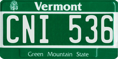 VT license plate CNI536