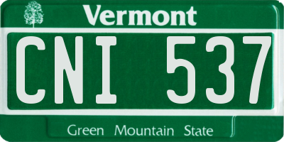 VT license plate CNI537
