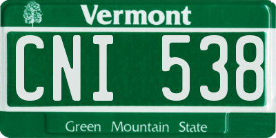 VT license plate CNI538