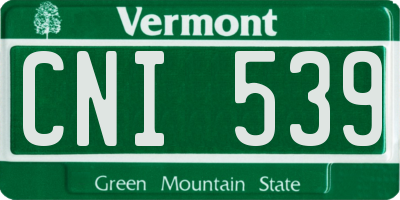 VT license plate CNI539