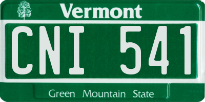 VT license plate CNI541