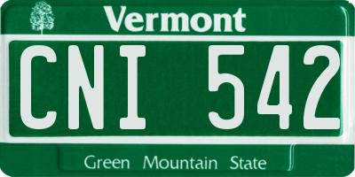 VT license plate CNI542