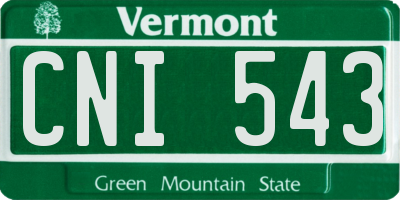 VT license plate CNI543