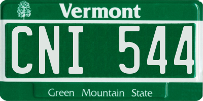 VT license plate CNI544