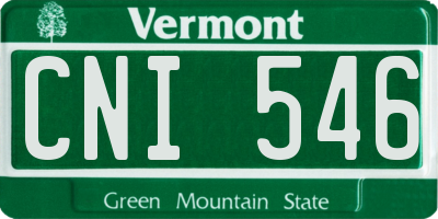 VT license plate CNI546