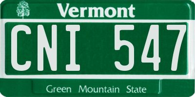 VT license plate CNI547