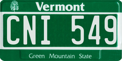 VT license plate CNI549