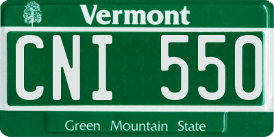 VT license plate CNI550