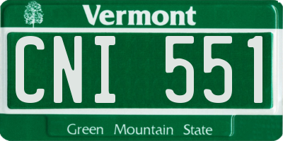VT license plate CNI551