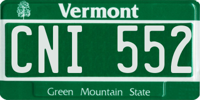 VT license plate CNI552
