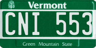 VT license plate CNI553