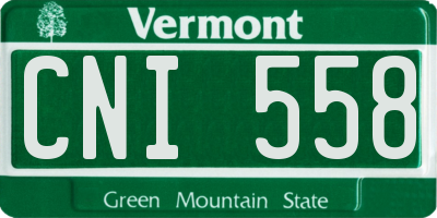 VT license plate CNI558