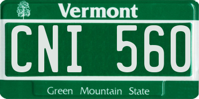 VT license plate CNI560