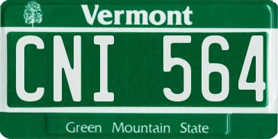 VT license plate CNI564