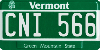 VT license plate CNI566