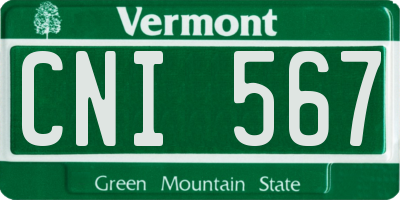 VT license plate CNI567