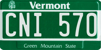 VT license plate CNI570
