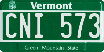 VT license plate CNI573