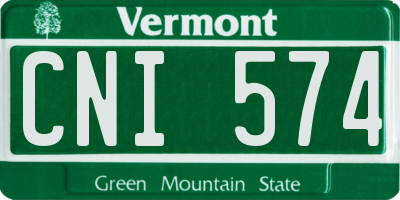 VT license plate CNI574