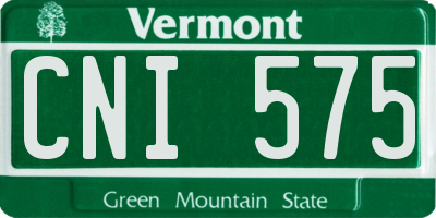 VT license plate CNI575