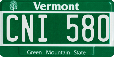 VT license plate CNI580