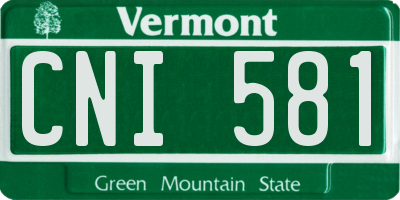 VT license plate CNI581