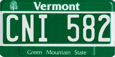 VT license plate CNI582