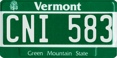 VT license plate CNI583