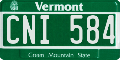 VT license plate CNI584