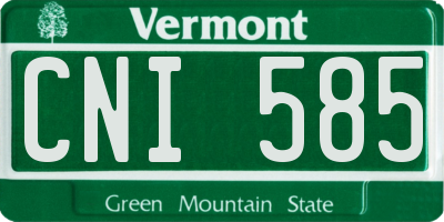 VT license plate CNI585