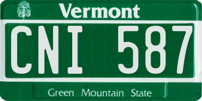VT license plate CNI587