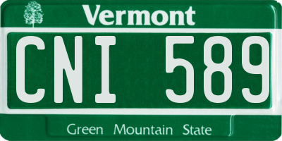 VT license plate CNI589