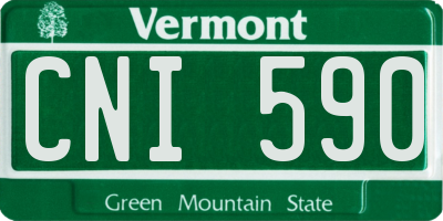 VT license plate CNI590
