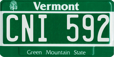VT license plate CNI592