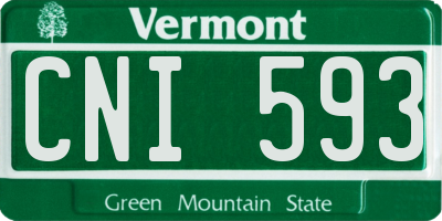 VT license plate CNI593