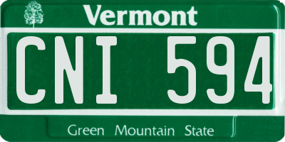 VT license plate CNI594