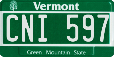 VT license plate CNI597
