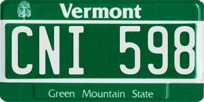 VT license plate CNI598