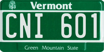VT license plate CNI601