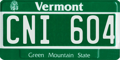 VT license plate CNI604