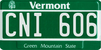 VT license plate CNI606