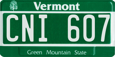 VT license plate CNI607