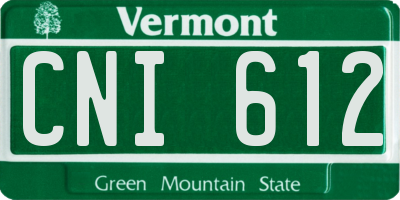 VT license plate CNI612