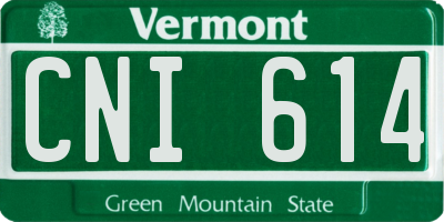 VT license plate CNI614