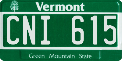 VT license plate CNI615