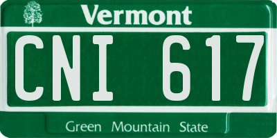 VT license plate CNI617