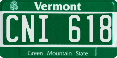 VT license plate CNI618