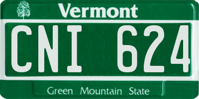 VT license plate CNI624