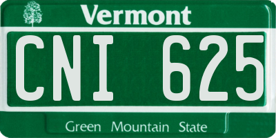 VT license plate CNI625